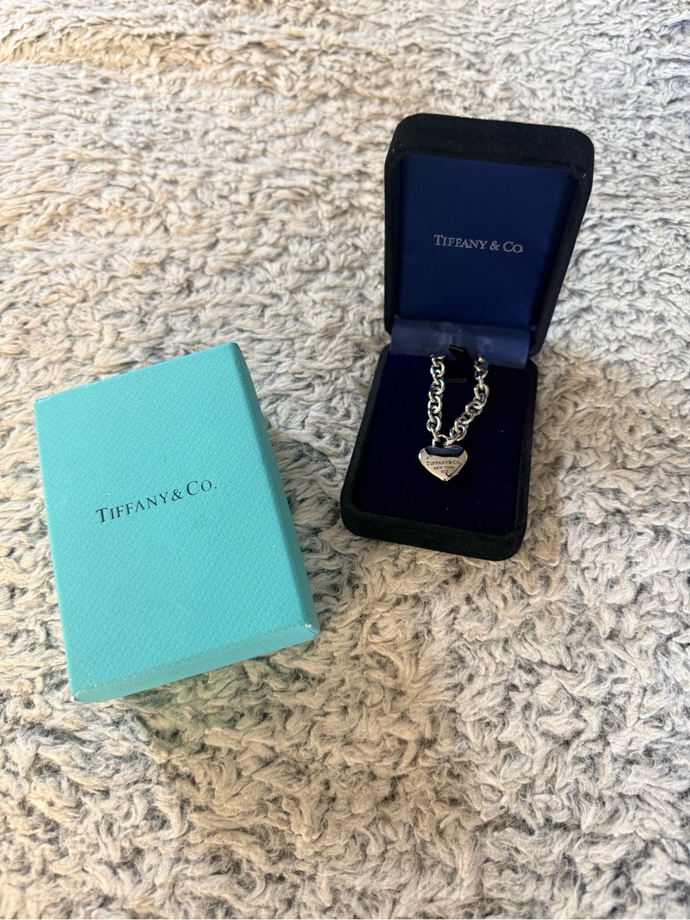 Sterling Silver Heart Tag Bracelet - Silver